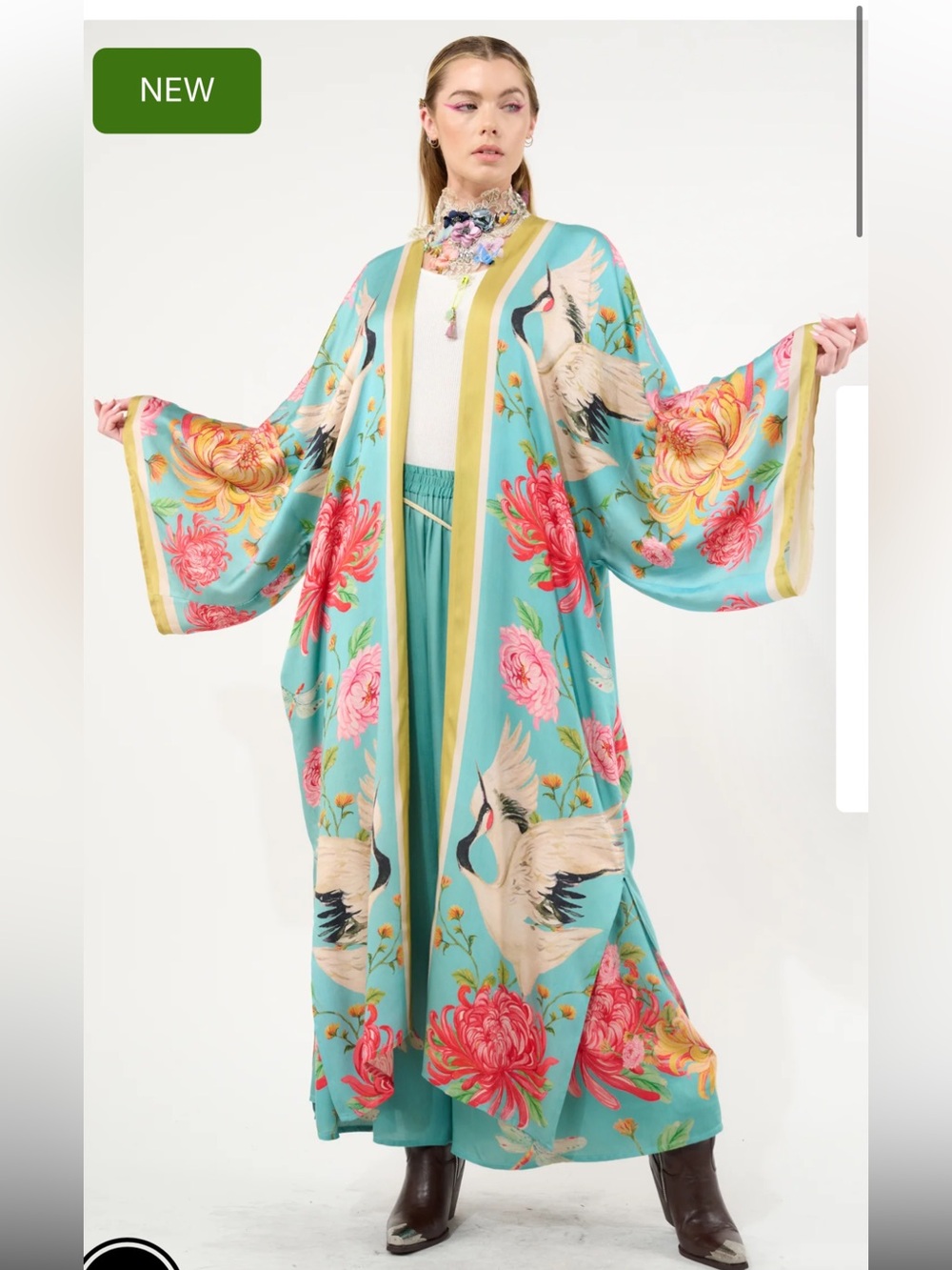 NWT Aratta Silent Journey- The Legend of The Crane Kimono